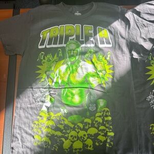 WWE Triple H Neon Green Graphic Tee